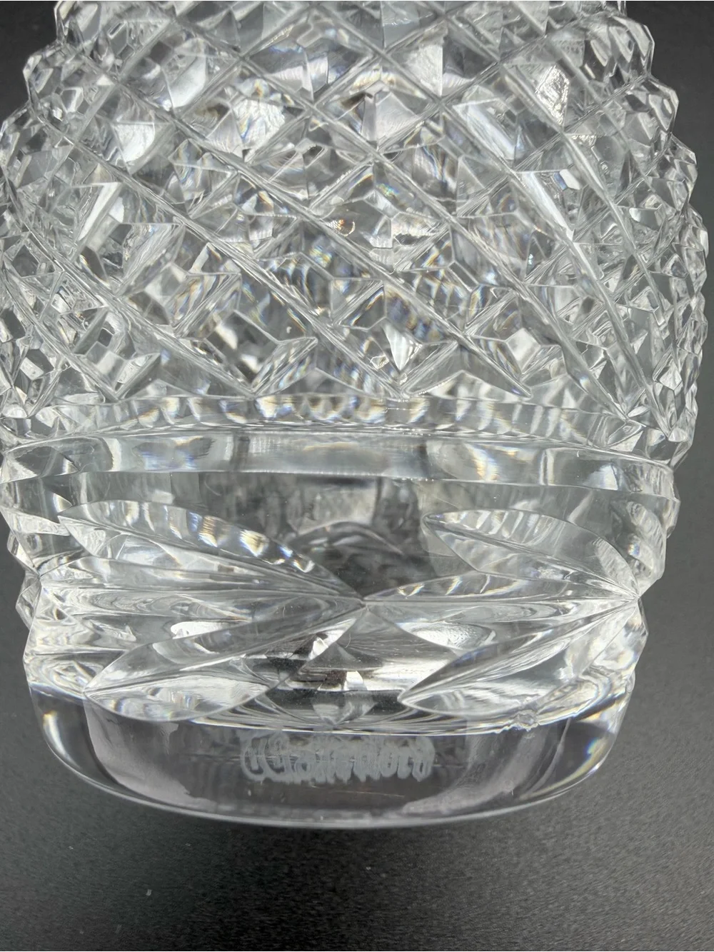 Waterford Glandore 5.5” Crystal Bud Vase / Miniature Vase – Diamond & Leaf Cut